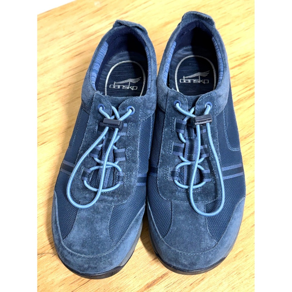Dansko‎ Navy Blue Suede Mesh Bungee Lace Walking Shoes EU 40